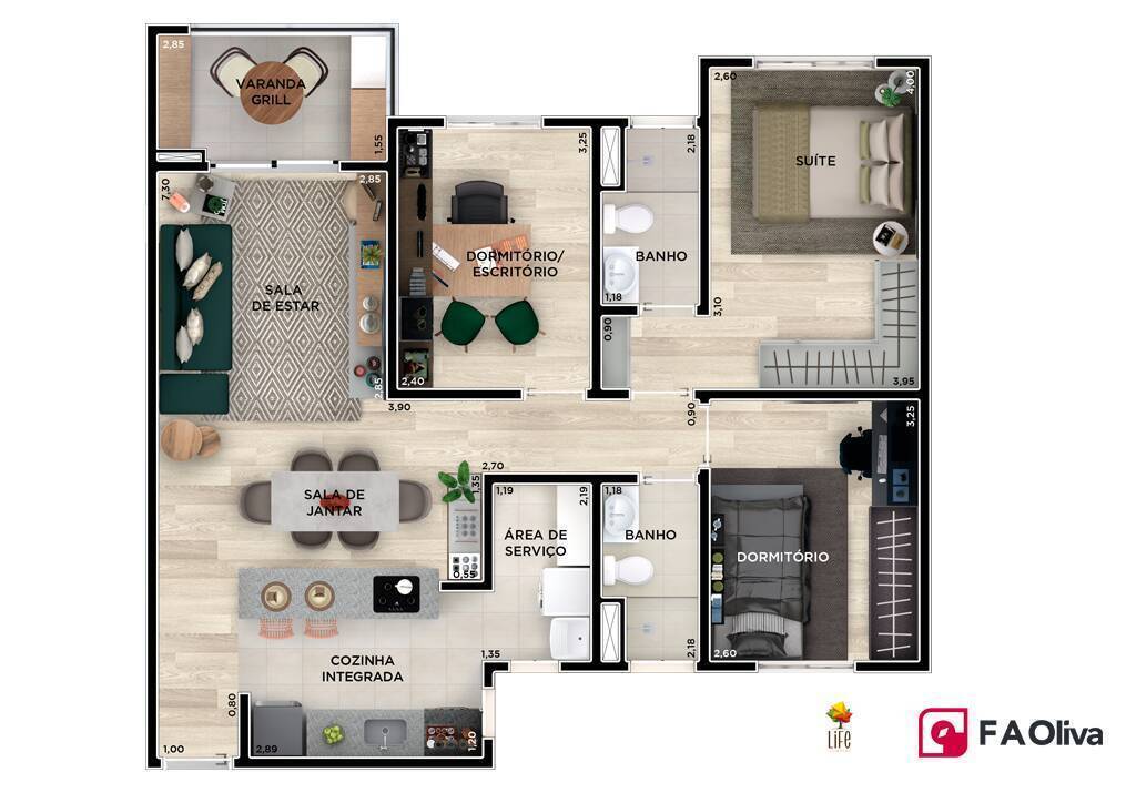 Apartamento à venda com 3 quartos, 78m² - Foto 1