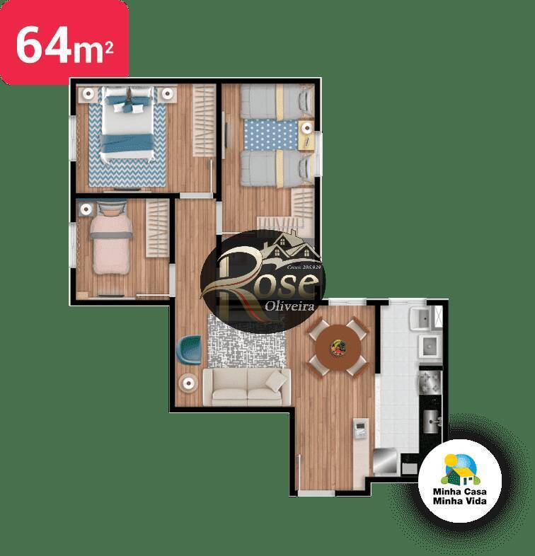 Apartamento à venda com 3 quartos, 64m² - Foto 7